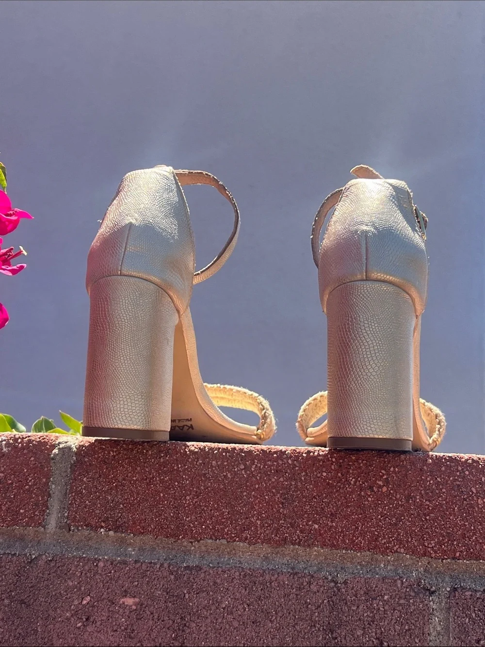 8 | Kaanas x Jessie James decker|  Metallic Gold Braided Ankle‑Strap Sandals